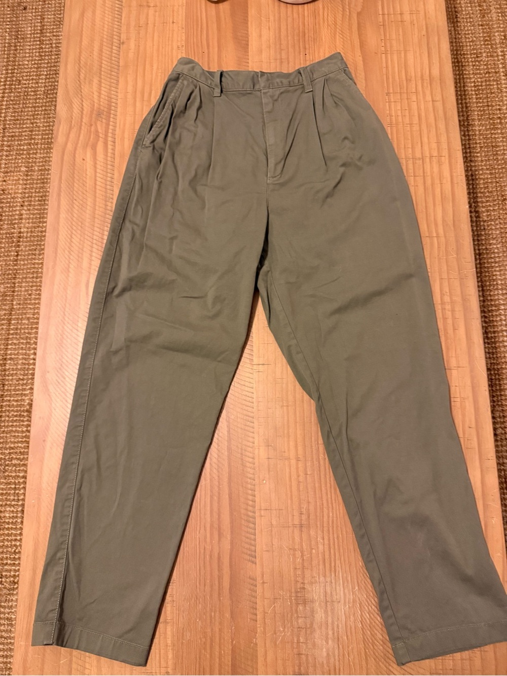 GAP Olive Green Pleated Chino Pants